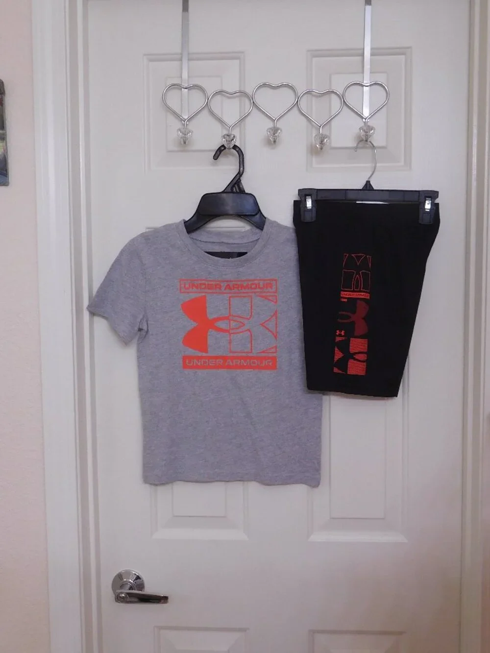 NWT 3 Under Armour 2pc Shirt & Shorts Sets Red Baseball Gray Bundle sz 6